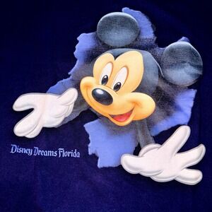 Disney Mickey Mouse T-Shirt Unisex L Navy Blue Good Dreams Florida AB1010